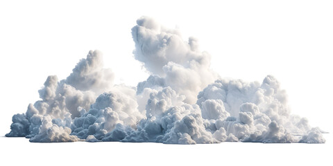 Stormy rainy cotton wool cloud isolated on transparent background
