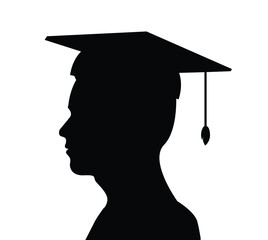 silhouette of student in graduation