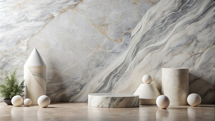 Abstract stones on marble background