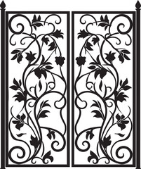 Luxurious Garden Portal Black Vector Emblem Timeless Bi Fold Garden Access Elegant Black Design