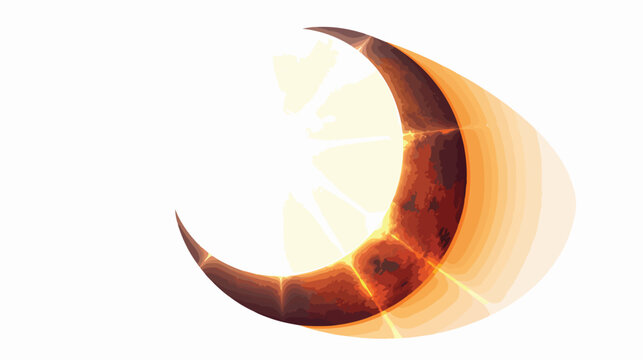 Partial solar eclipse with lens flare Flat vector 