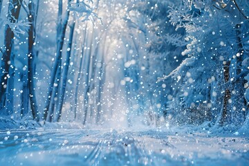 Snowy Path in December A Winter Wonderland Generative AI
