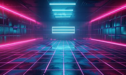 Fototapeta premium Neon Dreamscape A Vibrant Nightclub Experience Generative AI