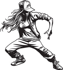 Spirited Urban Dance Sensation Black Vector Design Energetic Modern Street Prodigy Black Logo Emblem