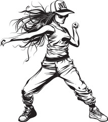 Youthful Modern Street Performer Black Logo Design Contemporary Urban Dance Dynamo Black Vector Icon