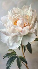 Flower Power White Peonies in Full Bloom Generative AI