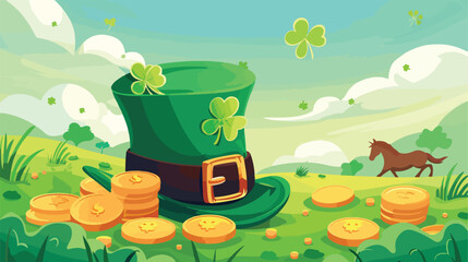 Saint patricks day irish tradition leprechaun hat w - obrazy, fototapety, plakaty