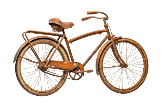 Vintage Bicycle Elegance. On a White or Clear Surface PNG Transparent Background.
