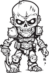 Graveyard Guardian Zombie Knight Soldier Black Icon Emblem Dreadful Defender Zombie Knight Soldier Black Vector Design