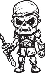 Macabre Guardian Zombie Knight Soldier Black Emblem Design Phantom Paladin Zombie Knight Soldier Black Icon Emblem