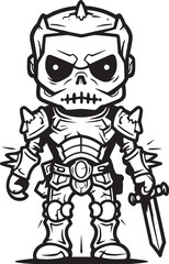 Phantom Guardian Zombie Knight Soldier Black Vector Emblem Soulless Defender Zombie Knight Soldier Black Logo Icon