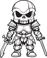 Haunted Crusader Zombie Knight Soldier Black Icon Emblem Eternal Sentinel Zombie Knight Soldier Black Vector Design