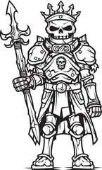 Fototapeta na wymiar Shadowed Guardian Zombie Knight Soldier Black Emblem Logo Sinister Defender Zombie Knight Soldier Black Icon Design