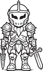 Sinister Defender Zombie Knight Soldier Black Icon Design Wraith Warden Zombie Knight Soldier Black Vector Emblem