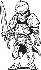 Fototapeta na wymiar Grim Warden Zombie Knight Soldier Black Emblem Design Haunted Crusader Zombie Knight Soldier Black Icon Emblem