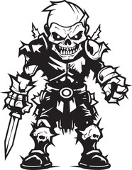 Phantom Crusader Zombie Knight Soldier Black Icon Design Eerie Sentinel Zombie Knight Soldier Black Vector Emblem