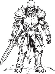 Wraith Sentinel Zombie Knight Soldier Black Vector Emblem Macabre Guardian Zombie Knight Soldier Black Icon Design