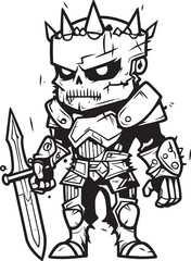 Doomed Guardian Zombie Knight Soldier Black Emblem Icon Phantom Crusader Zombie Knight Soldier Black Logo Design