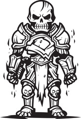 Eerie Sentinel Zombie Knight Soldier Black Icon Emblem Undying Warden Zombie Knight Soldier Black Vector Design