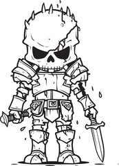 Dark Defender Zombie Knight Soldier Black Icon Emblem Spectral Warden Zombie Knight Soldier Black Vector Design