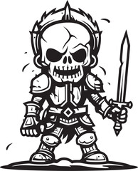 Shadowed Sentinel Zombie Knight Soldier Black Emblem Logo Undead Knight Zombie Knight Soldier Black Icon Design