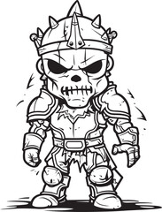Grim Guardian Zombie Knight Soldier Black Icon Emblem Haunted Crusader Zombie Knight Soldier Black Vector Design