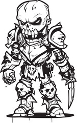 Undying Legionnaire Zombie Knight Soldier Black Icon Design Grim Warden Zombie Knight Soldier Black Vector Emblem
