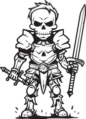 Grim Warden Zombie Knight Soldier Black Vector Emblem Eerie Crusader Zombie Knight Soldier Black Emblem Icon