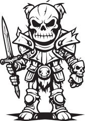 Eerie Crusader Zombie Knight Soldier Black Emblem Icon Necrotic Guardian Zombie Knight Soldier Black Logo Design