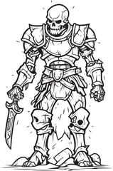 Fototapeta na wymiar Wraith Warrior Zombie Knight Soldier Black Emblem Design Doomed Defender Zombie Knight Soldier Black Icon Emblem
