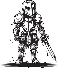 Phantom Warden Zombie Knight Soldier Black Emblem Icon Soulless Guardian Zombie Knight Soldier Black Logo Design