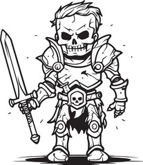 Wraith Warrior Zombie Knight Soldier Black Vector Emblem Deaths Sentinel Zombie Knight Soldier Black Logo Icon