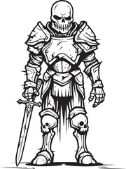 Eternal Enforcer Zombie Knight Soldier Black Icon Design Wraith Warrior Zombie Knight Soldier Black Vector Emblem