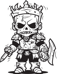 Dreadful Defender Zombie Knight Soldier Black Vector Icon Phantom Protector Zombie Knight Soldier Black Emblem Logo