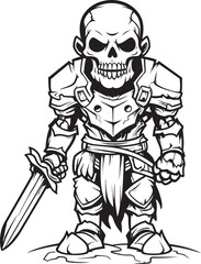 Macabre Sentinel Zombie Knight Soldier Black Icon Design Sinister Sentry Zombie Knight Soldier Black Vector Emblem