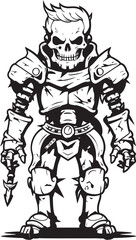 Eternal Enforcer Zombie Knight Soldier Black Logo Icon Haunted Hero Zombie Knight Soldier Black Emblem Design