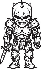 Haunted Hero Zombie Knight Soldier Black Emblem Icon Doomed Defender Zombie Knight Soldier Black Logo Emblem