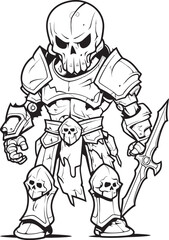 Grave Guardian Zombie Knight Soldier Black Emblem Logo Eternal Enforcer Zombie Knight Soldier Black Icon Design