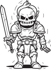 Eternal Enforcer Zombie Knight Soldier Black Icon Design Wraith Warrior Zombie Knight Soldier Black Vector Emblem