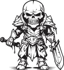 Spectral Sentry Zombie Knight Soldier Black Vector Design Dark Defender Zombie Knight Soldier Black Emblem Icon