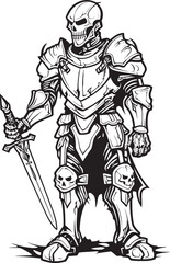 Shadow Soldier Zombie Knight Soldier Black Icon Emblem Spectral Sentry Zombie Knight Soldier Black Vector Design
