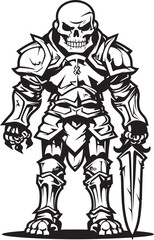 Deaths Sentinel Zombie Knight Soldier Black Logo Icon Ghoul Guardian Zombie Knight Soldier Black Emblem Design