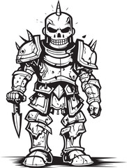 Deaths Champion Zombie Knight Soldier Black Vector Icon Ghostly Guardian Zombie Knight Soldier Black Emblem Logo