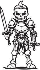 Phantom Paladin Zombie Knight Soldier Black Emblem Logo Soulless Sentinel Zombie Knight Soldier Black Icon Design