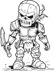 Cursed Crusader Zombie Knight Soldier Black Vector Icon Phantom Paladin Zombie Knight Soldier Black Emblem Logo