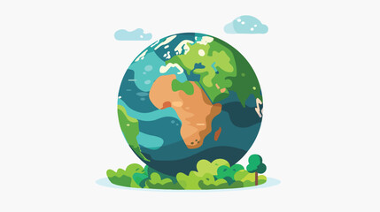 Save planet design. Enviroment icon. Flat illustrat