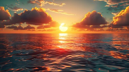 Beautiful seascape. Sunset over the sea. Vacation concept