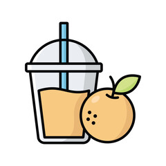 orange juice icon vector design template simple and clean