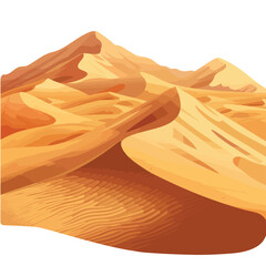 Fototapeta na wymiar A serene desert landscape with sand dunes. clipart 