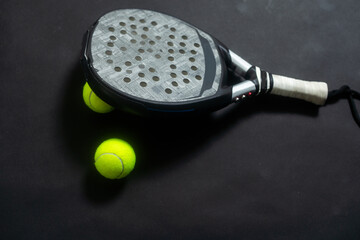 ball racket paddel black background